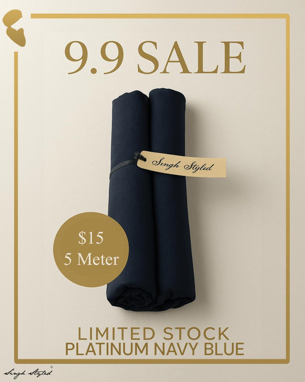 Platinum Navy Blue Turban | Full Voile